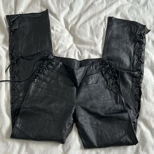 Vintage DANIER black genuine leather pants